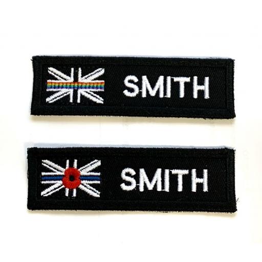 Name badge 3cm x10cm - Rainbow Union Jack LGBGT