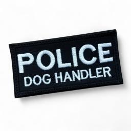 Black patch with Police Dog Handler embroidered in white
