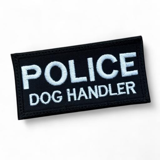 Black patch with Police Dog Handler embroidered in white